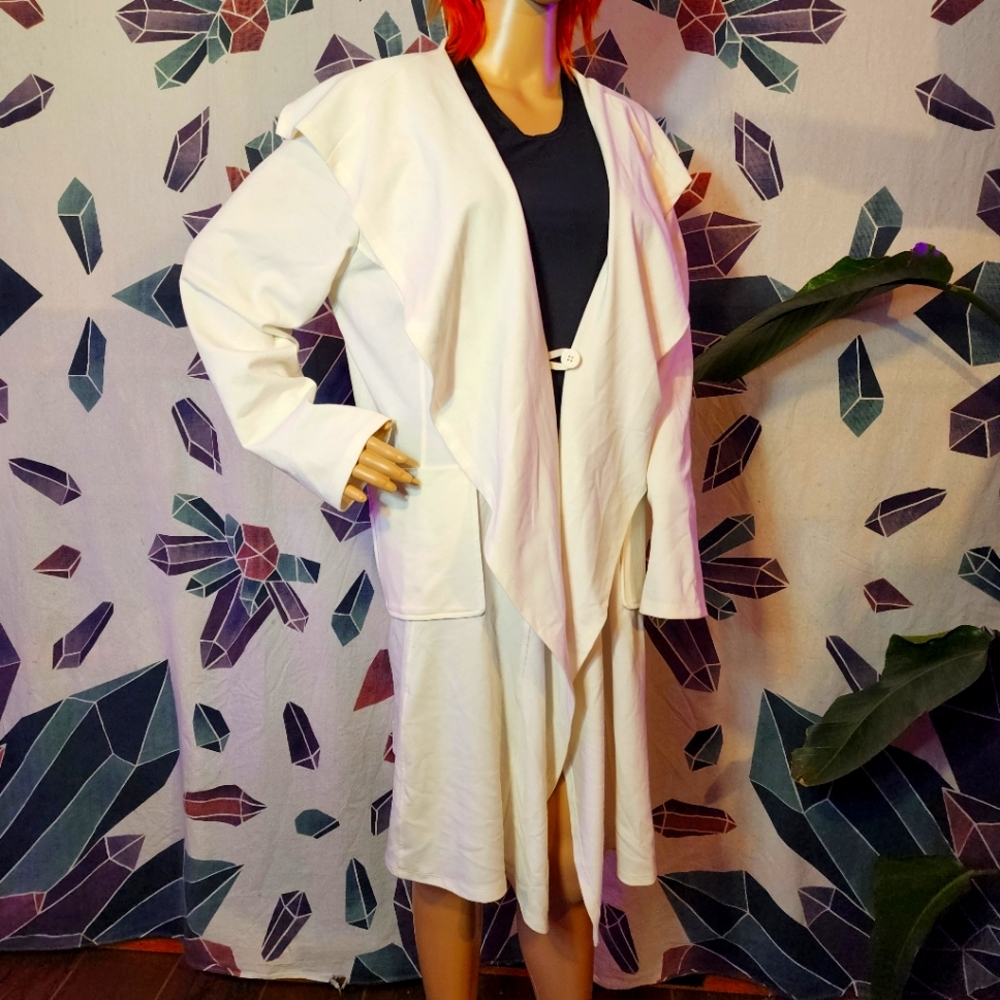Midnight Velvet size 14 off-white drapey cardigan